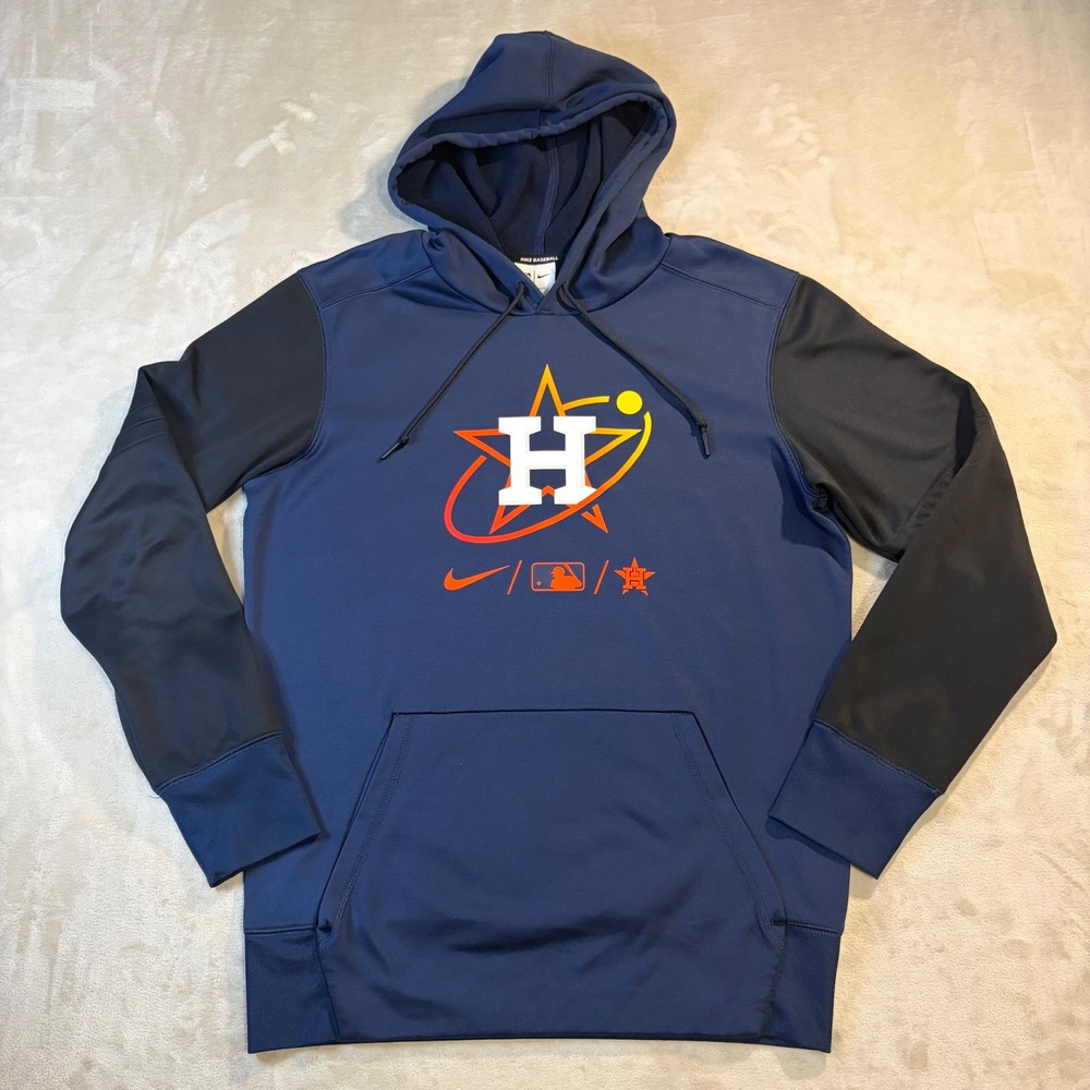 Nike Houston Astros MLB Therma-FIT Hoodie Navy Black Mens Small NAC3-11QQ